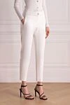 Brunello Cucinelli Pants made of cotton and elastane for women white - 97% cotton, 3% elastane. buttons, zipper. two side, two back pockets. Country of manufacture: Italy. Care: specialized cleaning - photo 3
