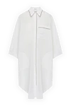 Brunello Cucinelli Blouse made of cotton for women white - contrast edging. 100% cotton. Closure: buttons. chest pocket. Country of manufacture: Italy. Care: specialized cleaning - photo 1