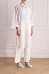 Brunello Cucinelli Blouse made of cotton for women white - contrast edging. 100% cotton. Closure: buttons. chest pocket. Country of manufacture: Italy. Care: specialized cleaning - photo 3