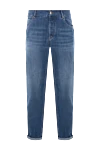 Brunello Cucinelli Blue cotton jeans for men - worn effect. 100% cotton. zipper, button. two front pockets, two back pockets. Country of manufacture: Italy. Care: specialized cleaning - photo 1