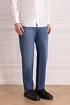 Brunello Cucinelli Blue cotton jeans for men - worn effect. 100% cotton. zipper, button. two front pockets, two back pockets. Country of manufacture: Italy. Care: specialized cleaning - photo 3