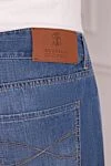 Brunello Cucinelli Blue cotton jeans for men - worn effect. 100% cotton. zipper, button. two front pockets, two back pockets. Country of manufacture: Italy. Care: specialized cleaning - photo 5