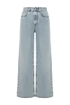 Brunello Cucinelli Джинсы из хлопка женские голубые - обработка Stone wash. 100% хлопок. молния, пуговица. два боковых, два задних кармана. Страна производитель: Италия. Уход: специализированная чистка - фото 1
