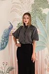 Brunello Cucinelli Блузка женская серая - узор полоска. 73% хлопок, 25% шелк, 2% полиэстер. пуговицы. Страна производитель: Италия. Уход: специализированная чистка - фото 7