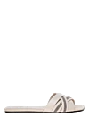 Brunello Cucinelli Flip flops made of genuine leather for women beige - 100% genuine leather. buckle. Country of manufacture: Italy. Care: specialized cleaning - photo 1