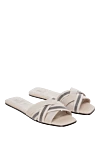 Brunello Cucinelli Flip flops made of genuine leather for women beige - 100% genuine leather. buckle. Country of manufacture: Italy. Care: specialized cleaning - photo 3