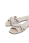 Brunello Cucinelli Flip flops made of genuine leather for women beige - 100% genuine leather. buckle. Country of manufacture: Italy. Care: specialized cleaning - photo 5