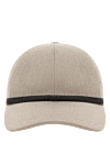 Brunello Cucinelli Beige linen and cotton cap for women - contrasting ribbon. 90% linen, 10% cotton. Country of manufacture: Italy. Care: specialized cleaning - photo 1