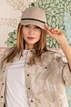 Brunello Cucinelli Beige linen and cotton cap for women - contrasting ribbon. 90% linen, 10% cotton. Country of manufacture: Italy. Care: specialized cleaning - photo 5