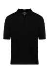 Cesare di Napoli Men's black silk polo - 100% silk. Closure: zipper. Country of manufacture: Italy. Care: specialized cleaning - photo 1