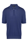 Cesare di Napoli Blue silk polo for men - 100% silk. Closure: zipper. Country of manufacture: Italy. Care: specialized cleaning - photo 1