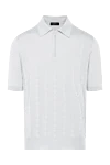 Cesare di Napoli Men's white silk polo - textured pattern. 100% silk. Closure: zipper. Country of manufacture: Italy. Care: specialized cleaning - photo 1