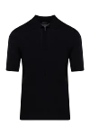 Cesare di Napoli Men's black silk polo - 100% silk. Closure: zipper. Country of manufacture: Italy. Care: specialized cleaning - photo 1