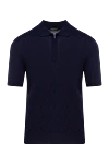 Cesare di Napoli Men's blue silk polo - 100% silk. Closure: zipper. Country of manufacture: Italy. Care: specialized cleaning - photo 1