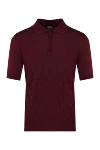 Cesare di Napoli Men's silk polo, burgundy - textured pattern. 100% silk. Closure: zipper. Country of manufacture: Italy. Care: specialized cleaning - photo 1