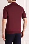 Men's silk polo, burgundy Cesare di Napoli - textured pattern. 100% silk. Closure: zipper. Country of manufacture: Italy. Care: specialized cleaning - photo 4