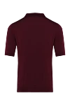 Men's silk polo, burgundy Cesare di Napoli - textured pattern. 100% silk. Closure: zipper. Country of manufacture: Italy. Care: specialized cleaning - photo 6