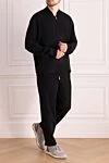Костюм прогулянковий з бавовни та поліаміду чоловічий чорний Brunello Cucinelli - 93% бавовна, 7% поліамід. блискавка. дві бічні кишені. Країна виробник: Італія. Догляд: спеціалізоване чищення - фото 2