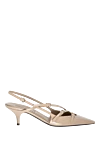 Miu Miu Women's beige genuine leather heels - 100% genuine leather. buckle. Country of manufacture: Italy. Care: specialized cleaning - photo 1