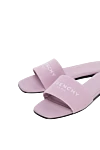 Givenchy Cotton and leather flip flops for women pink - brand logo. 60% cotton, 40% genuine leather. Country of manufacture: Italy. Care: specialized cleaning - photo 5