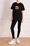 Women's cotton T-shirt black Givenchy - brand logo. 100% cotton. Country of manufacture: Italy. Care: specialized cleaning - photo 2