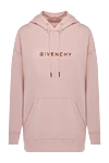 Givenchy Худі з бавовни жіноче бежеве - логотип бренду. капюшон. 100% бавовна. одна передня. Країна виробник: Італія. Догляд: спеціалізоване чищення - фото 1