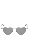 Saint Laurent Metal sun protection goggles, gray - logo on frame. gray. metal. Country of manufacture: Italy. Care: specialized cleaning - photo 1