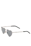 Saint Laurent Metal sun protection goggles, gray - logo on frame. gray. metal. Country of manufacture: Italy. Care: specialized cleaning - photo 3