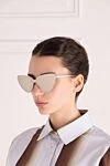 Metal sunglasses, gray Balenciaga - logo. Frame color: gray. gray. metal. Country of manufacture: Italy. Care: specialized cleaning - photo 2