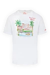 MC2 Saint Barth White cotton T-shirt for men - landscape drawing. 100% cotton. Country of manufacture: Italy. Care: specialized cleaning - photo 1