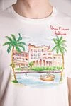 MC2 Saint Barth White cotton T-shirt for men - landscape drawing. 100% cotton. Country of manufacture: Italy. Care: specialized cleaning - photo 5