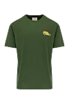 MC2 Saint Barth Men's green cotton T-shirt with print - car drawing. 100% cotton. Country of manufacture: Italy. Care: specialized cleaning - photo 1