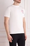 MC2 Saint Barth Men's white cotton T-shirt with print - drawing and logo. 100% cotton. Country of manufacture: Italy. Care: specialized cleaning - photo 3