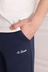 MC2 Saint Barth Blue cotton trousers for men - brand logo. 100% cotton. Closure: drawstring. two front, one back pocket. Country of manufacture: Italy. Care: specialized cleaning - photo 5