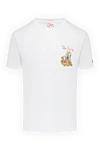 MC2 Saint Barth Men's white linen T-shirt with print - drawing by The King. 100% linen. Country of manufacture: Italy. Care: specialized cleaning - photo 1