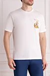 MC2 Saint Barth Men's white linen T-shirt with print - drawing by The King. 100% linen. Country of manufacture: Italy. Care: specialized cleaning - photo 3