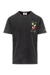 MC2 Saint Barth Men's gray cotton T-shirt with print - drawing King of the night. 100% linen. Country of manufacture: Italy. Care: specialized cleaning - photo 1