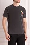 MC2 Saint Barth Men's gray cotton T-shirt with print - drawing King of the night. 100% linen. Country of manufacture: Italy. Care: specialized cleaning - photo 3