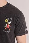 MC2 Saint Barth Men's gray cotton T-shirt with print - drawing King of the night. 100% linen. Country of manufacture: Italy. Care: specialized cleaning - photo 5