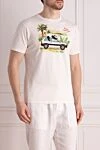 MC2 Saint Barth Men's white cotton T-shirt with print - panda pattern, brand logo. 100% cotton. one chest pocket. Country of manufacture: Italy. Care: specialized cleaning - photo 3