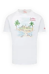 MC2 Saint Barth Men's white cotton T-shirt with print - beach pattern. 100% cotton. Country of manufacture: Italy. Care: specialized cleaning - photo 1