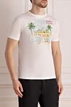 MC2 Saint Barth Men's white cotton T-shirt with print - beach pattern. 100% cotton. Country of manufacture: Italy. Care: specialized cleaning - photo 3