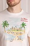 MC2 Saint Barth Men's white cotton T-shirt with print - beach pattern. 100% cotton. Country of manufacture: Italy. Care: specialized cleaning - photo 5