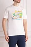 MC2 Saint Barth Men's white cotton T-shirt with print - castle pattern. 100% cotton. Country of manufacture: Italy. Care: specialized cleaning - photo 3