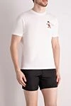 MC2 Saint Barth Men's white cotton T-shirt with print - duck pattern. 100% cotton. Country of manufacture: Italy. Care: specialized cleaning - photo 3