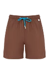 MC2 Saint Barth Polyester beach shorts for men brown - brand logo. 100% polyester. Closure: drawstring. two side pockets, one back pocket. Country of manufacture: Italy. Care: specialized cleaning - photo 1