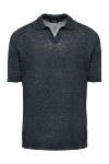 Barba Napoli Men's gray linen polo shirt - 100% linen. Country of manufacture: Italy. Care: specialized cleaning - photo 1