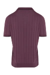 Barba Napoli Purple textured polo shirt with vertical ribbing (markdown) - Decoration: vertical stripes, contrast collar trim. Material: 100% silk. Country of manufacture: Italy. Care: specialized cleaning - photo 7