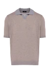 Barba Napoli Men's beige linen polo shirt - collar of a different color. 100% linen. Country of manufacture: Italy. Care: specialized cleaning - photo 1