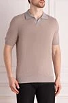 Barba Napoli Men's beige linen polo - collar of a different color. 100% linen. Country of manufacture: Italy. Care: specialized cleaning - photo 3